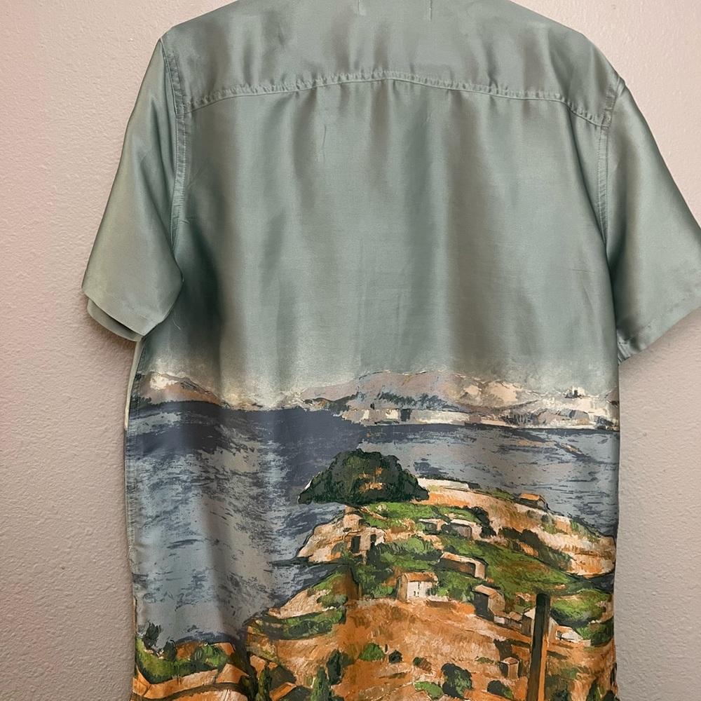 Hollister Blue and Green Scenic Print Men's Shirt - Picture 4 of 4